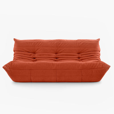 Sofa Togo — Ligne Roset, tapicerka w tkaninie terakota, widok z przodu