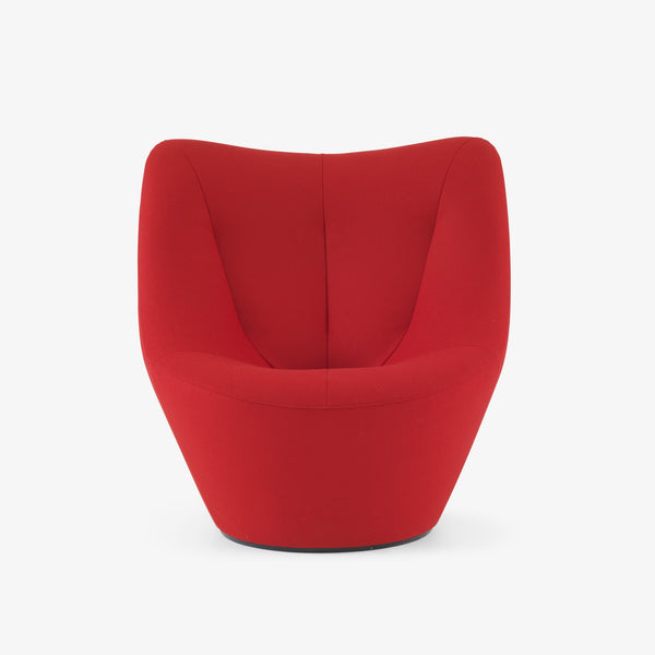 Fotel Anda High Back — Ligne Roset, tapicerka w kolorze czerwonym, widok z przodu
