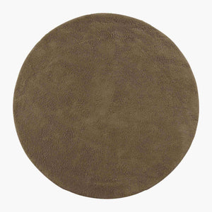 Dywan Bikaner — Ligne Roset, okrągły, tapicerka wełniana w kolorze khaki, widok z góry