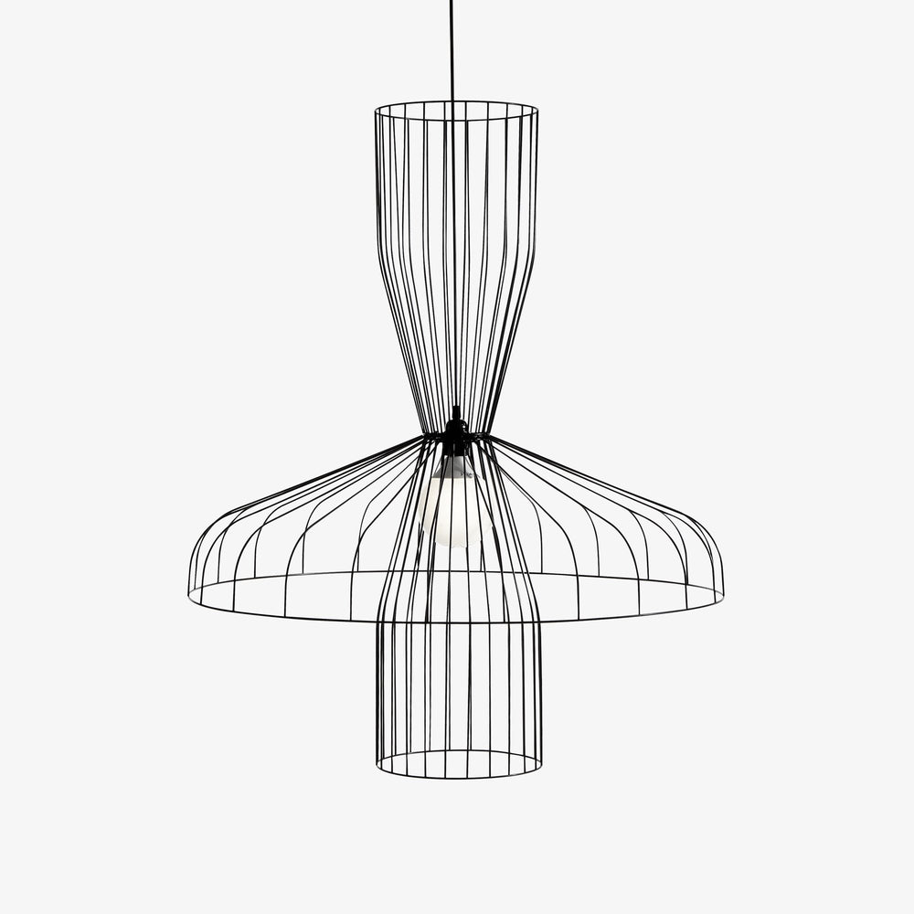 Lampa wisząca Parachute — Ligne Roset, konstrukcja druciana, widok z przodu