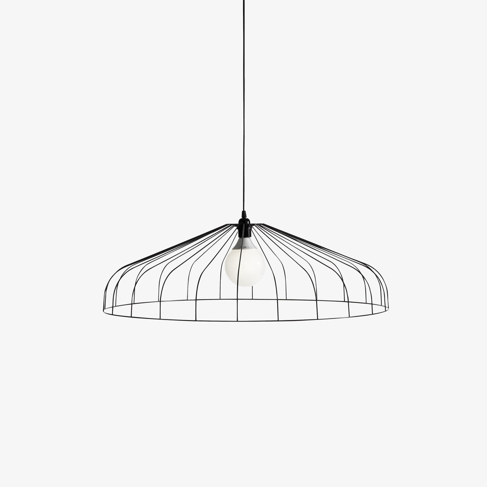 Lampa wisząca Parachute — Ligne Roset, konstrukcja druciana, widok z przodu