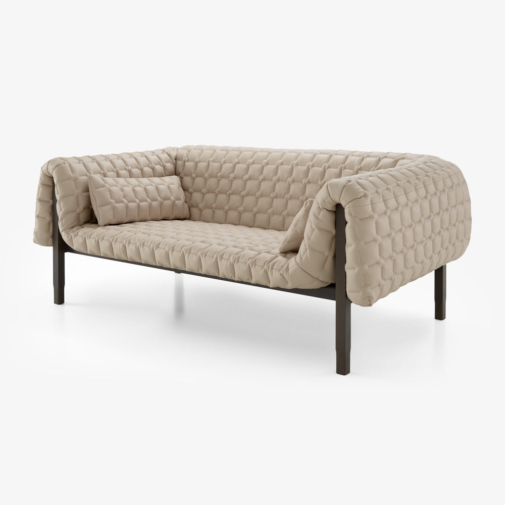 Sofa Ruché Medium Low Back — Ligne Roset, tapicerka pikowana, widok z przodu