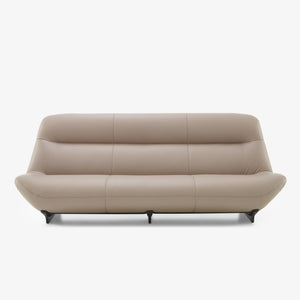 Sofa Manarola — Ligne Roset, tapicerka skóra beżowa, widok z przodu