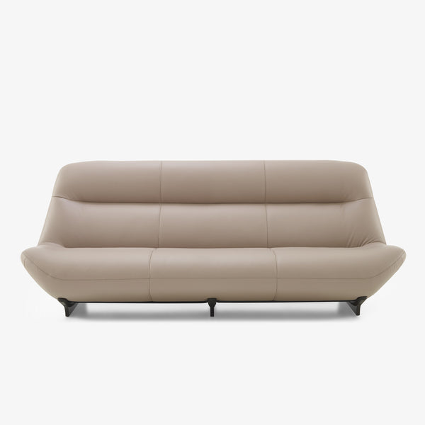 Sofa Manarola — Ligne Roset, tapicerka skóra beżowa, widok z przodu