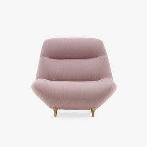 Fotel Manarola — Ligne Roset, tapicerka w tkaninie pudrowy róż, widok z przodu