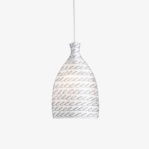 Lampa wisząca Paper Lamp — Ligne Roset, papierowy abażur z motywem liści, widok frontalny