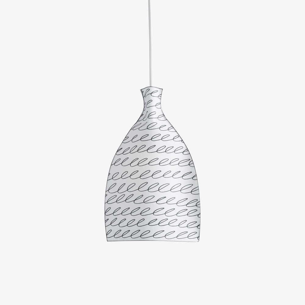 Lampa wisząca Paper Lamp — Ligne Roset, papierowy abażur z motywem liści, widok frontalny