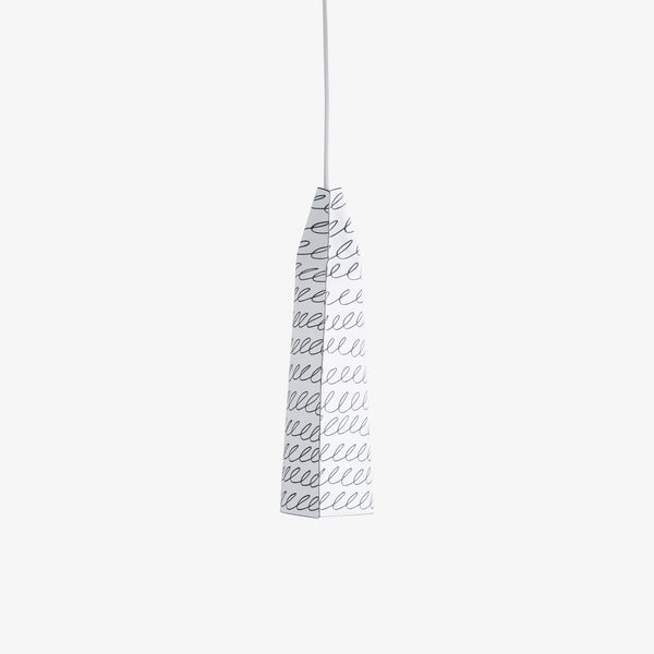Paper Lamp — profil boczny lampy, papierowy abażur z dekoracyjnym wzorem