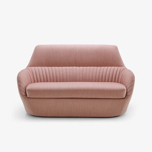 Sofa Amédée — Ligne Roset, tapicerka w tkaninie pudrowy róż, widok z przodu