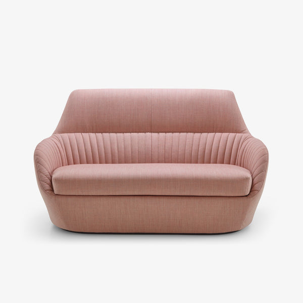 Sofa Amédée — Ligne Roset, tapicerka w tkaninie pudrowy róż, widok z przodu