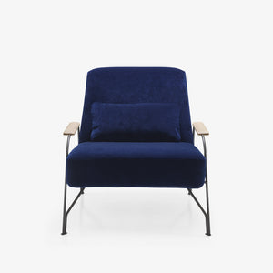 Fotel Humphrey — Ligne Roset, tapicerka w tkaninie granatowej, widok z przodu
