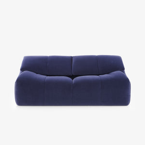 Sofa Plumy Medium — Ligne Roset, tapicerka w tkaninie granatowej, widok z przodu