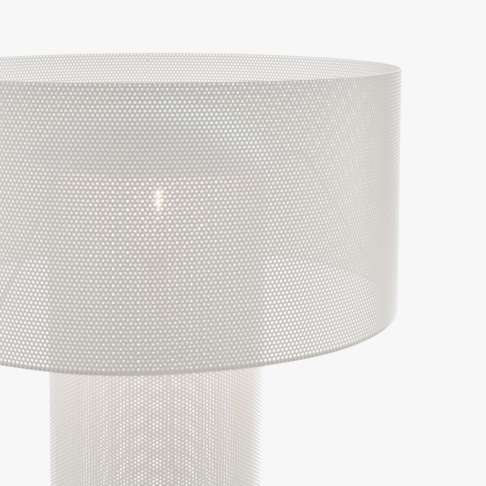 Lampa podłogowa Asola — Ligne Roset, abażur cylindryczny z tkaniny, noga tekstylna, widok z przodu