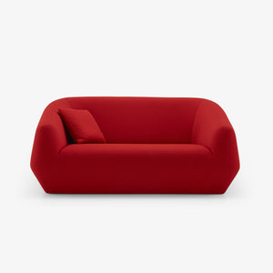 Sofa Uncover Medium — Ligne Roset, tapicerka czerwona tkanina stretch, widok z przodu