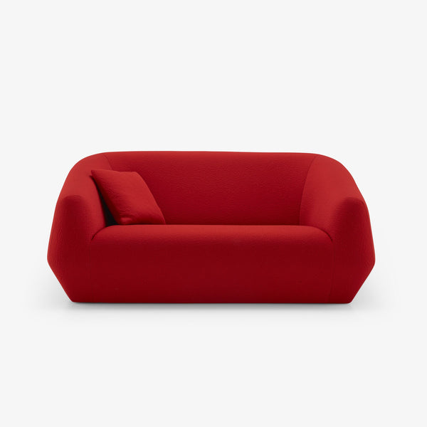 Sofa Uncover Medium — Ligne Roset, tapicerka czerwona tkanina stretch, widok z przodu