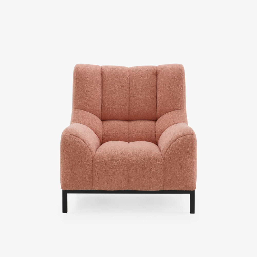 Fotel Phileas — Ligne Roset, tapicerka w tkaninie terakota, widok z przodu