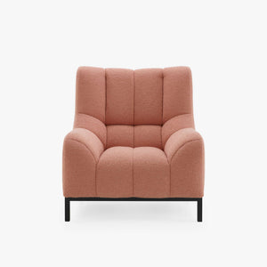 Fotel Phileas — Ligne Roset, tapicerka w tkaninie terakota, widok z przodu