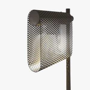 Grid Bronze — abażur boczny, struktura siatki metalowej, widok perspektywiczny