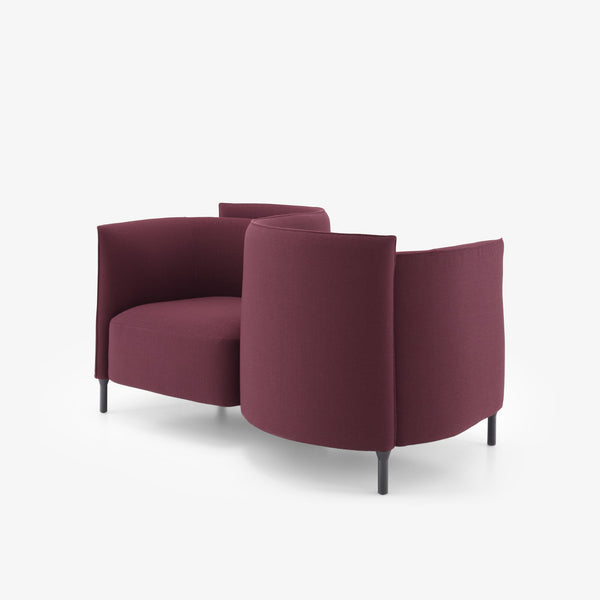 Hémicycle Conversation Seat — widok perspektywiczny, kształt półokrągły, nogi metalowe