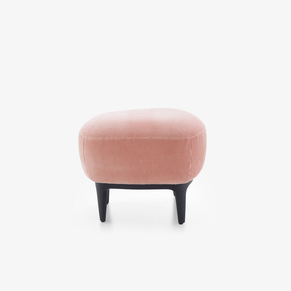 Podnóżek Soufflot — Ligne Roset, tapicerka w tkaninie różowej, widok z przodu