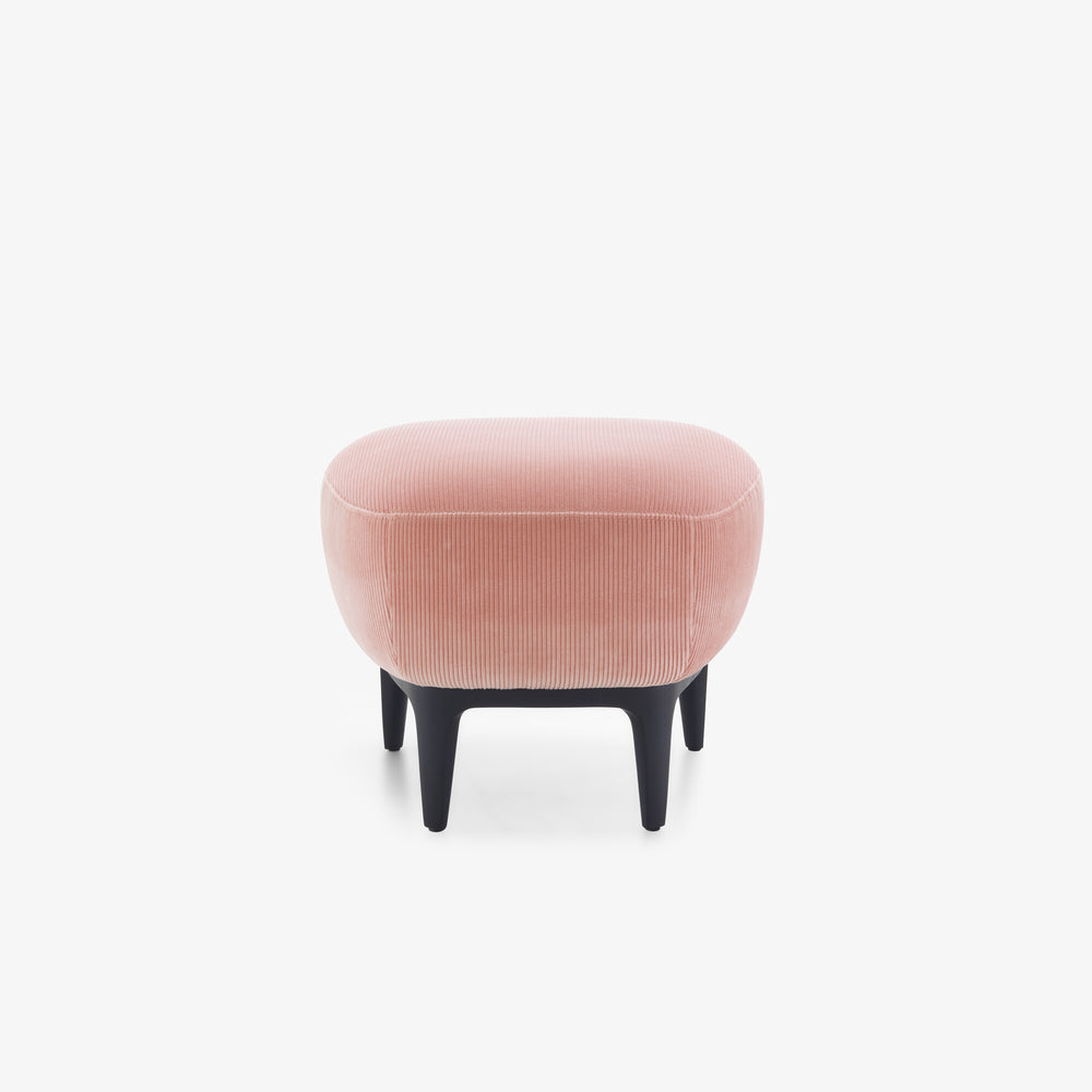 Podnóżek Soufflot — Ligne Roset, tapicerka w tkaninie różowej, widok z przodu