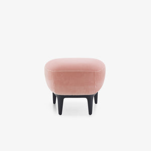 Podnóżek Soufflot — Ligne Roset, tapicerka w tkaninie różowej, widok z przodu