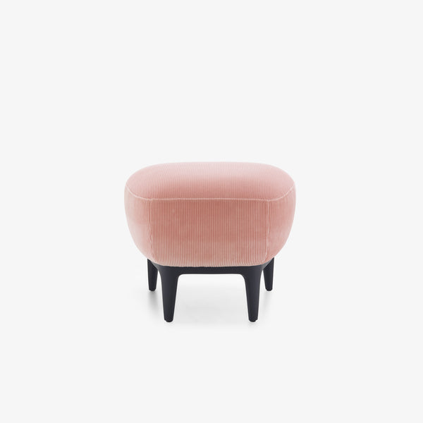 Podnóżek Soufflot — Ligne Roset, tapicerka w tkaninie różowej, widok z przodu