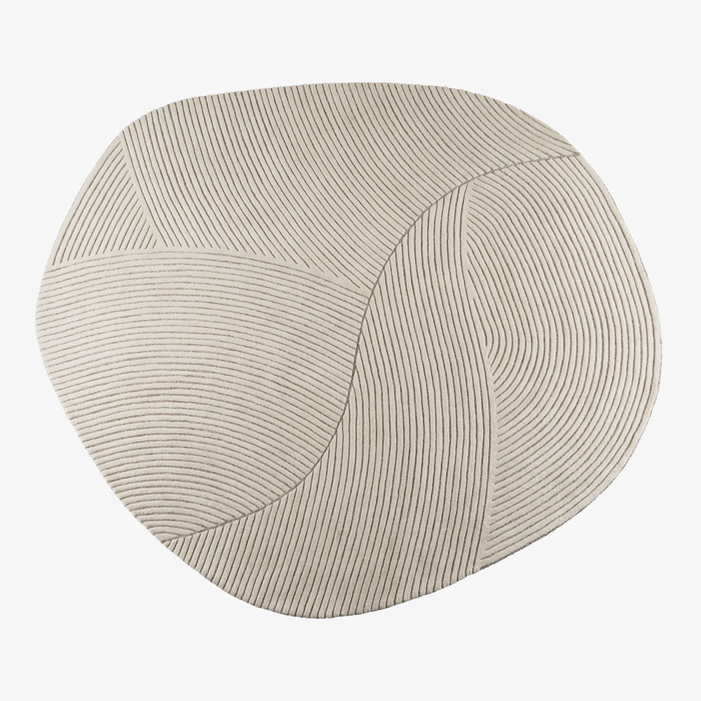 Dywan Kyushu — Ligne Roset, wzór geometryczny z linii, widok z góry