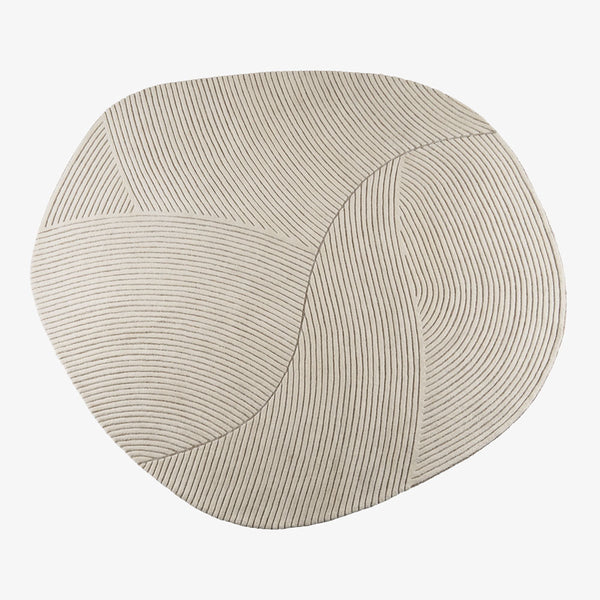 Dywan Kyushu — Ligne Roset, wzór geometryczny z linii, widok z góry