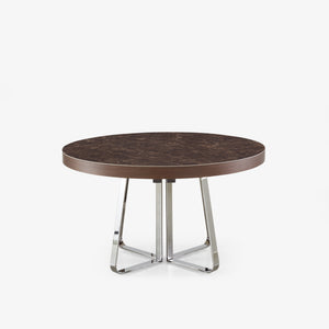 Stół Ava — Ligne Roset, blat marmurowy, nogi metalowe, widok z przodu