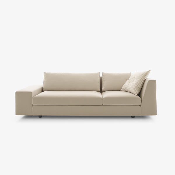 Sofa Exclusif — Ligne Roset, tapicerka jasna tkanina, widok z przodu