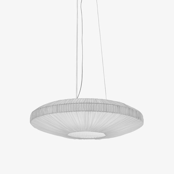 Lampa wisząca Ruflette — Ligne Roset, abażur plisowany, widok z przodu
