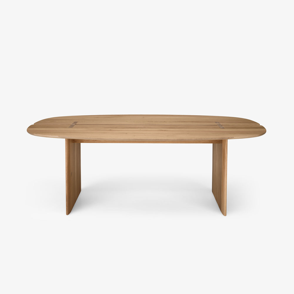 Stół Intervalle — Ligne Roset, blat owalny drewno naturalne, widok z przodu