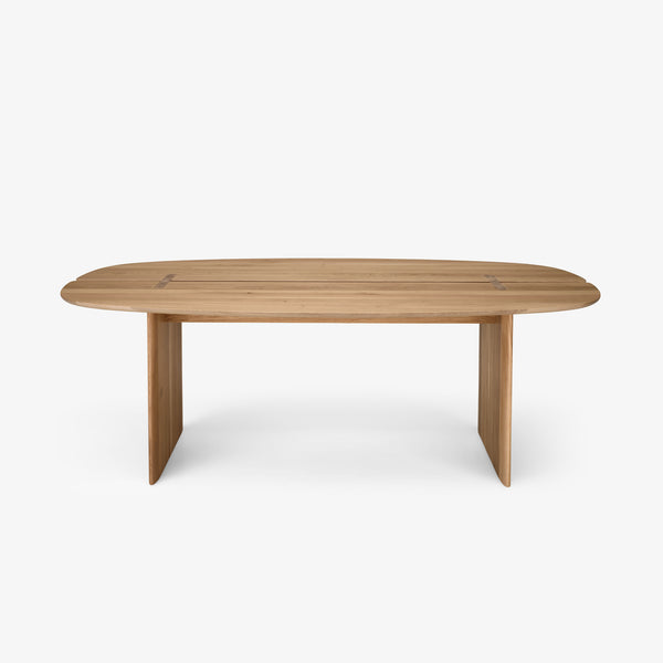 Stół Intervalle — Ligne Roset, blat owalny drewno naturalne, widok z przodu
