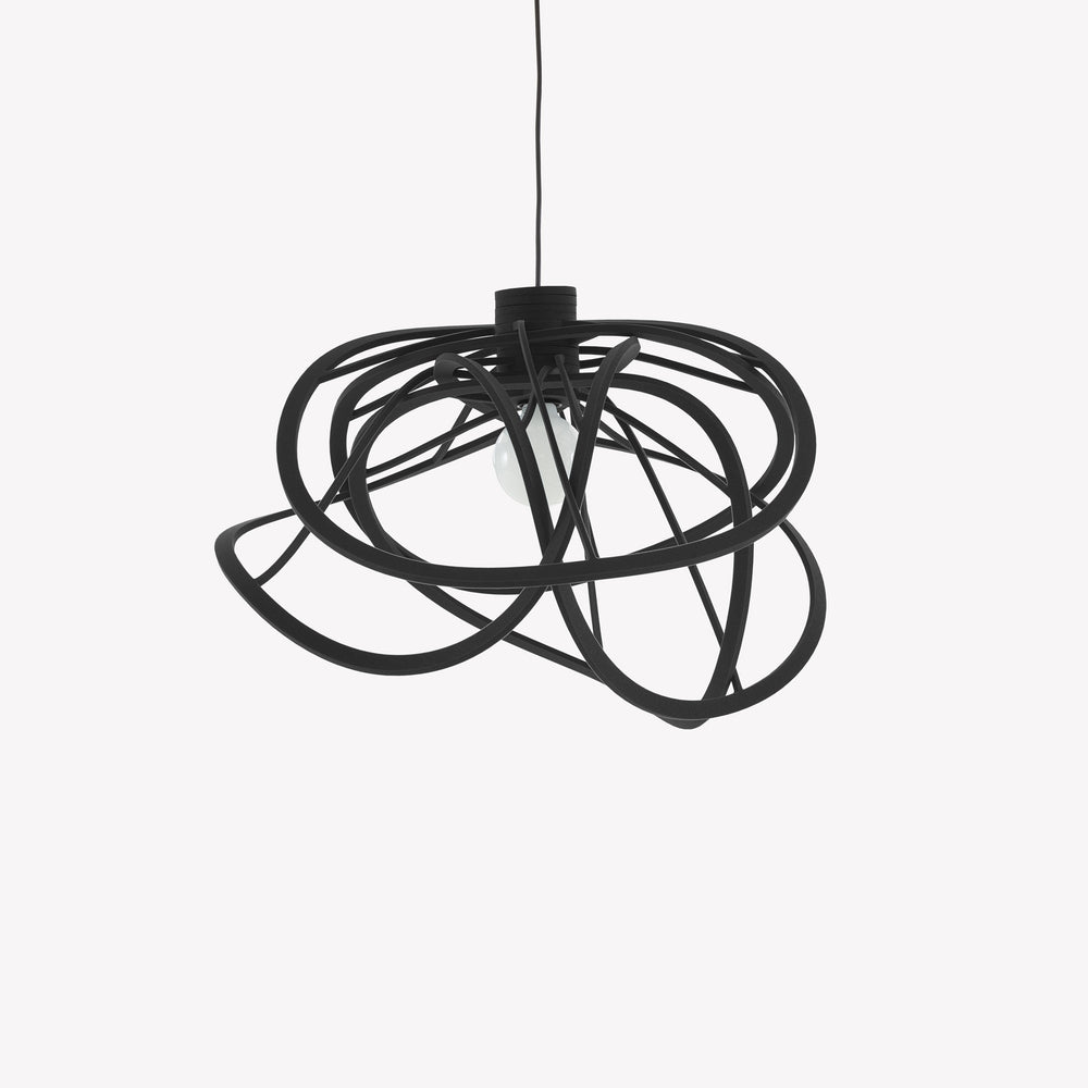 Lampa wisząca Bloom 55 — Ligne Roset, struktura metalowa czarna, widok z przodu