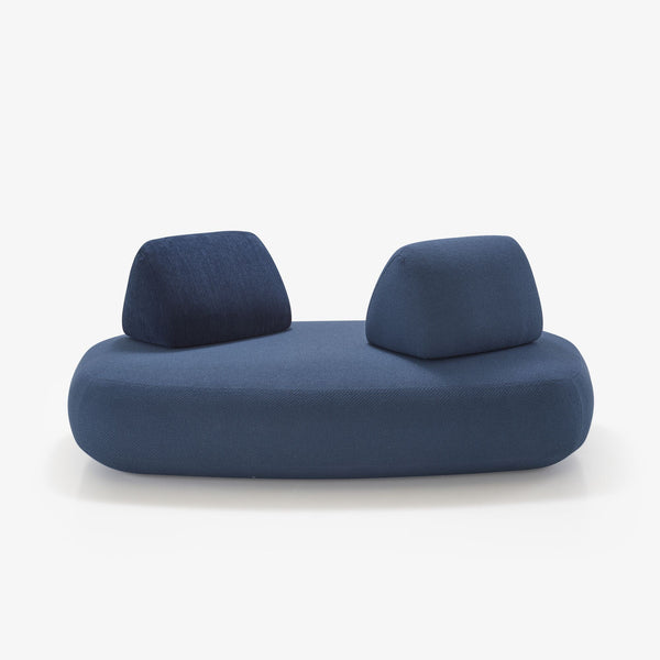 Sofa Telen A — Ligne Roset, tapicerka w tkaninie niebieskiej, widok z przodu