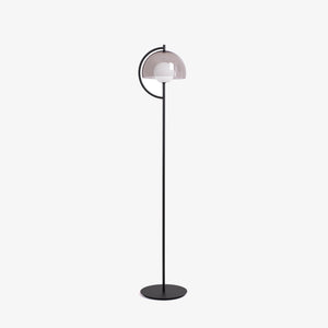 Lampa podłogowa Hood — Ligne Roset, kopuła szklana w kolorze szarym, widok z przodu