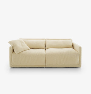 Sofa Grand Angle small settee — Ligne Roset, tapicerka jasna tkanina, widok z przodu