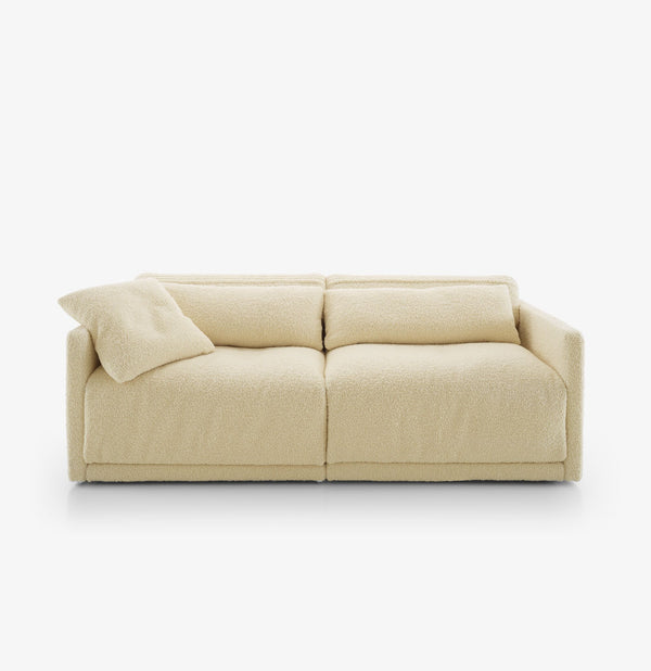Sofa Grand Angle small settee — Ligne Roset, tapicerka jasna tkanina, widok z przodu