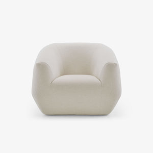 Fotel Uncover — Ligne Roset, tapicerka w jasnej tkaninie, widok z przodu
