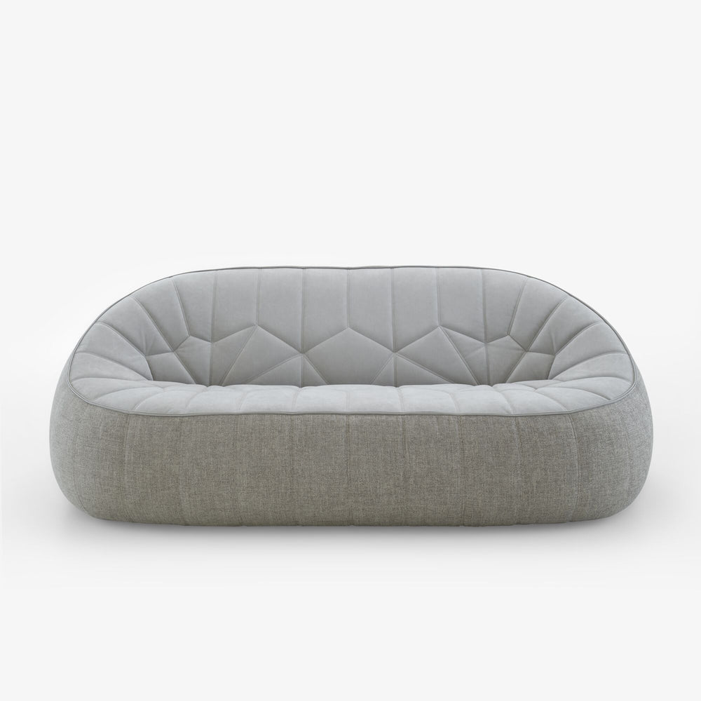 Sofa Ottoman Large Settee — Ligne Roset, tapicerka tkanina szara, widok z przodu
