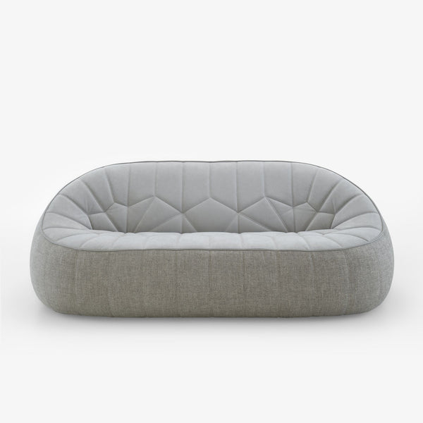 Sofa Ottoman Large Settee — Ligne Roset, tapicerka tkanina szara, widok z przodu