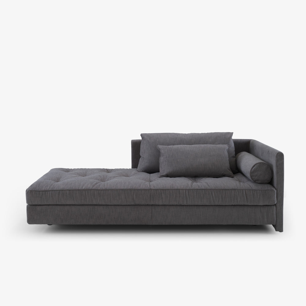Szezlong Nomade 2 Large — Ligne Roset, tapicerka szara tkanina, widok z boku