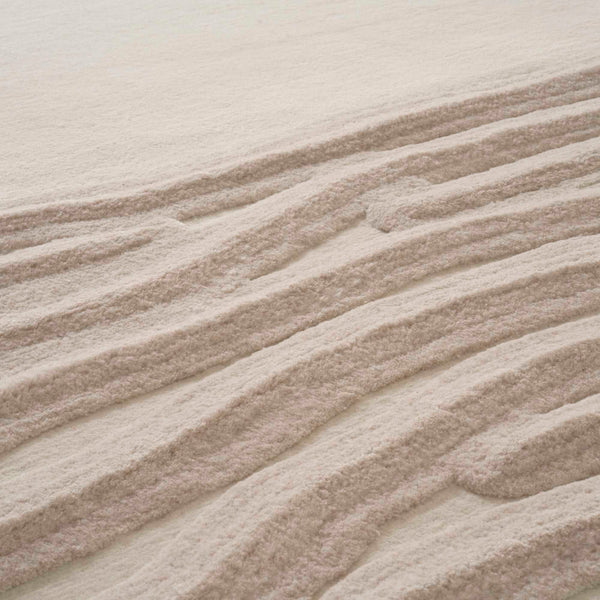 Ciel Vague — zbliżenie tekstury, fałdy tkaniny w kolorze beżu i szarości