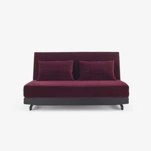Sofa rozkładana Motus — Ligne Roset, tapicerka w tkaninie burgundowej, widok z przodu