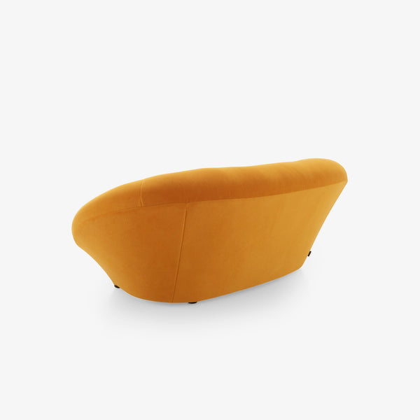 Ploum Small Low Back — widok z tyłu, zaokrąglona forma, nogi drewniane