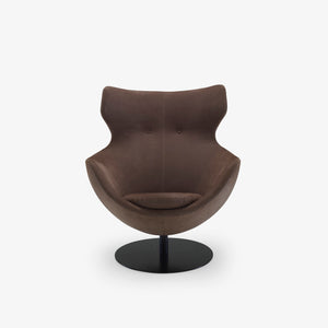 Fotel Jupiter — Ligne Roset, tapicerka w tkaninie brązowej, widok z przodu