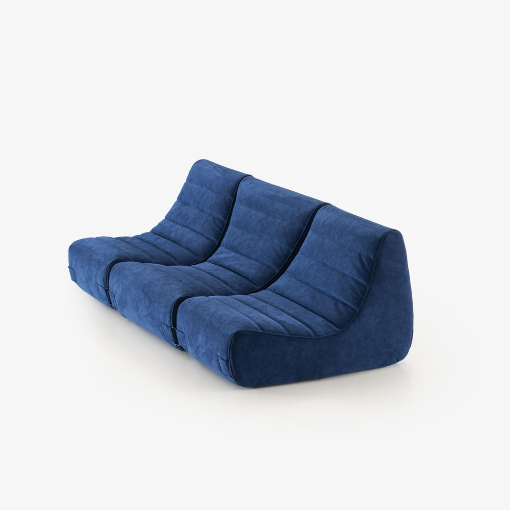Sofa Saparella — Ligne Roset, tapicerka w tkaninie niebieskiej, widok z przodu