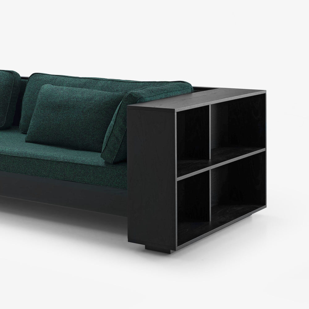Sofa Kobold Classic — Ligne Roset, tapicerka zielona tkanina, widok z przodu