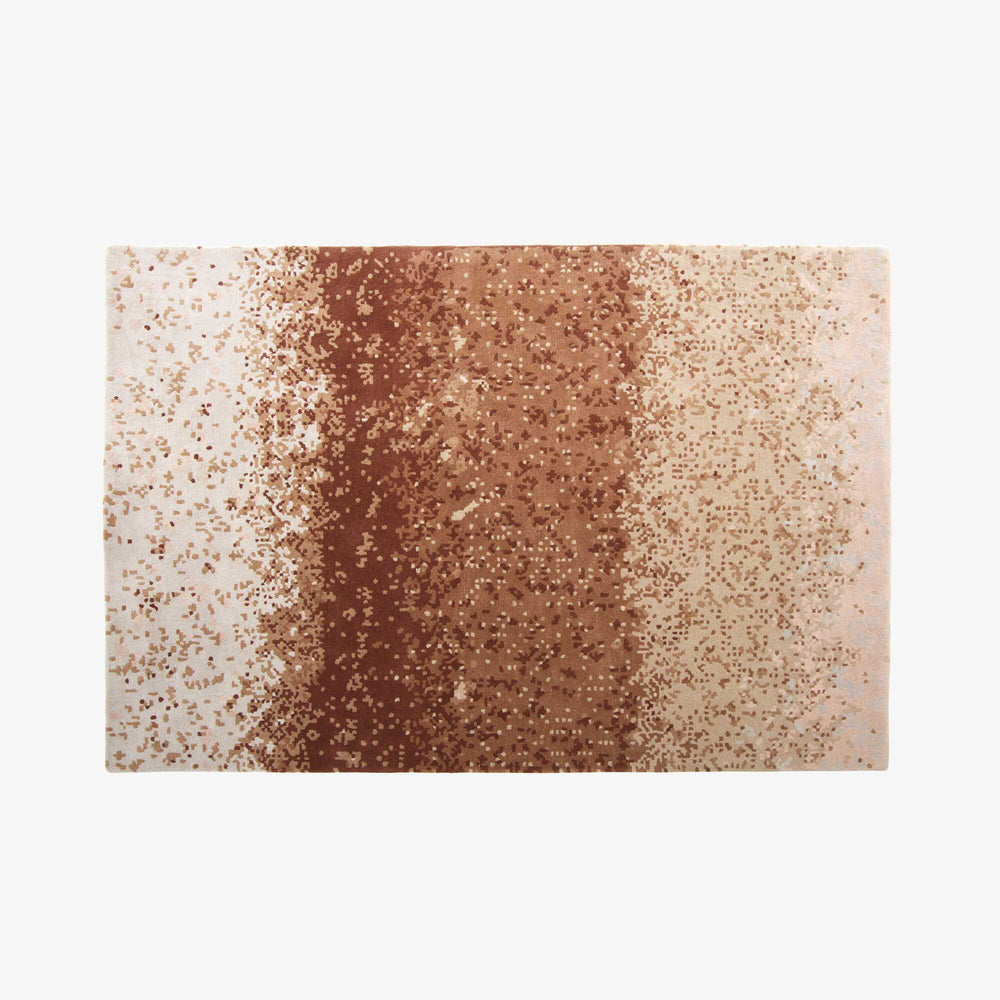 Dywan Sandmist — Ligne Roset, gradient kolorów od bieli do brązu, widok z przodu